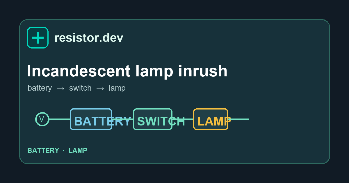 Preview of the Incandescent lamp inrush circuit