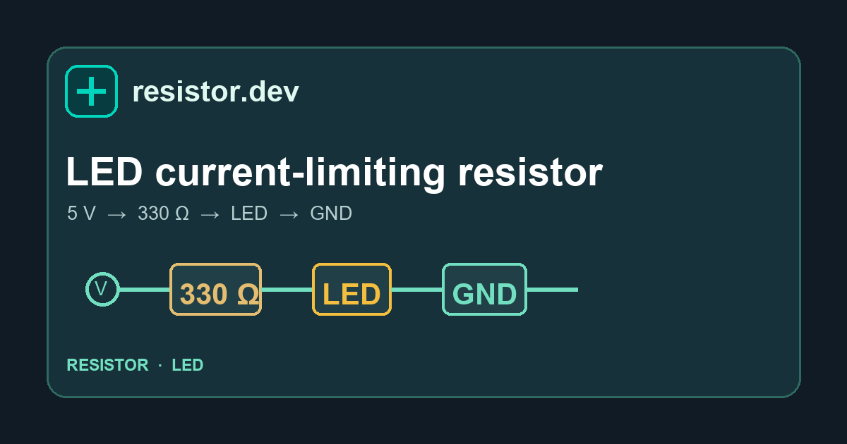 Preview of the LED current-limiting resistor circuit