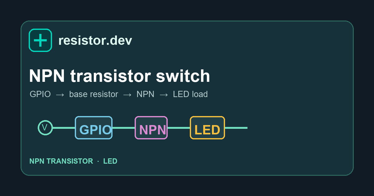 Preview of the NPN transistor switch circuit